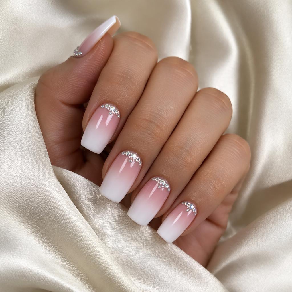 Squadrate con sfumatura ombré – Umi Nail Rosà