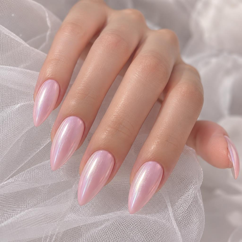 Stiletto con effetto cromato – Umi Nail Rosà